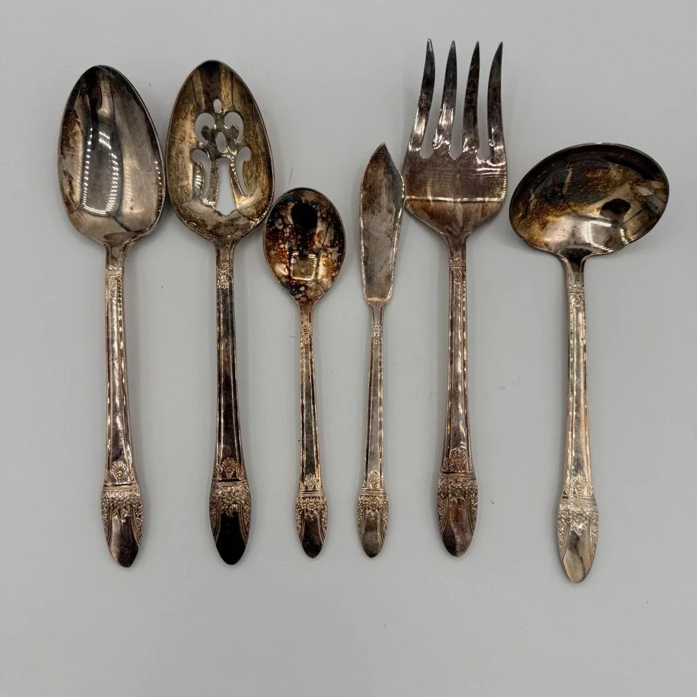 International Silver Flair E.P. Korea Silverplate Serving Utensils Lot of 6